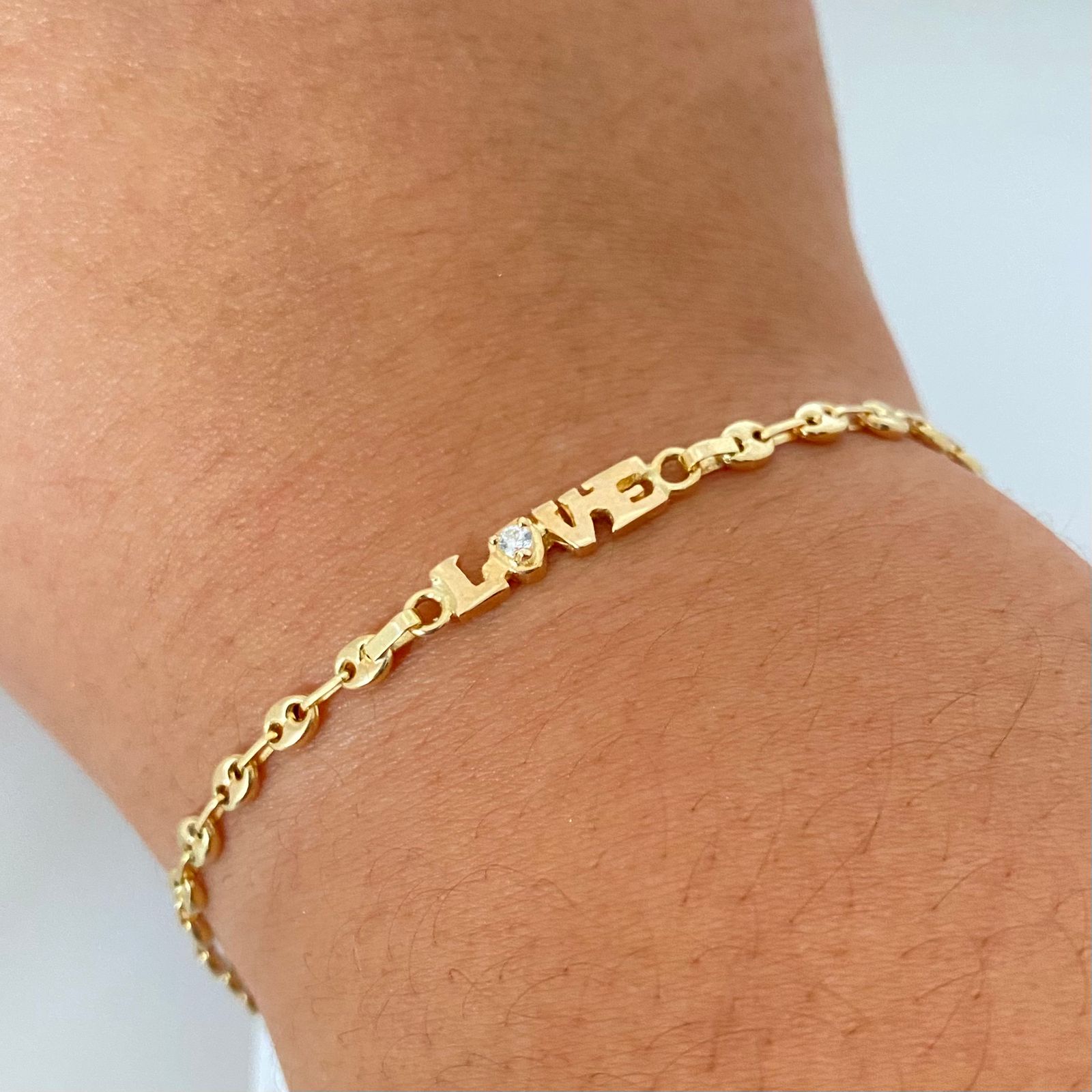 Pulso baby gc grabado love Oro amarillo 18k 2,75 Gr / 3,0 mm / 18,5 Cm Broche 0,15